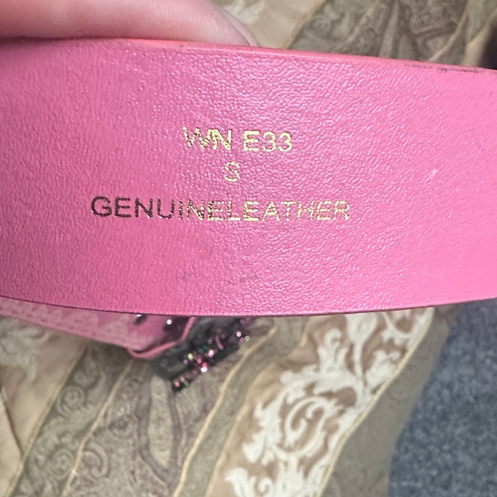 Pink Embellished western Belt with Silver Buckle - Picture 2 of 5